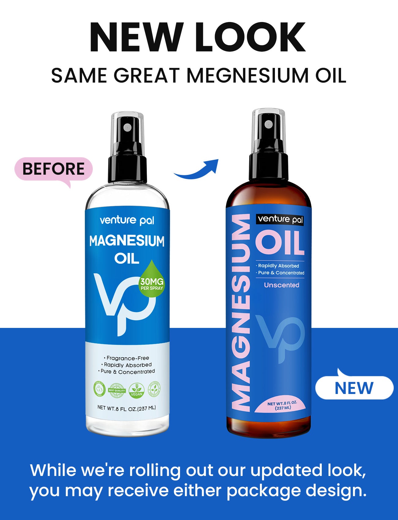 Venture Pal 100% Pure Magnesium Oil Spray - Unflavored - Big 8 oz