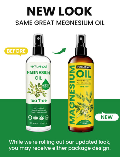 Venture Pal 100% Pure Magnesium Oil Spray - Tea Tree - Big 8 oz