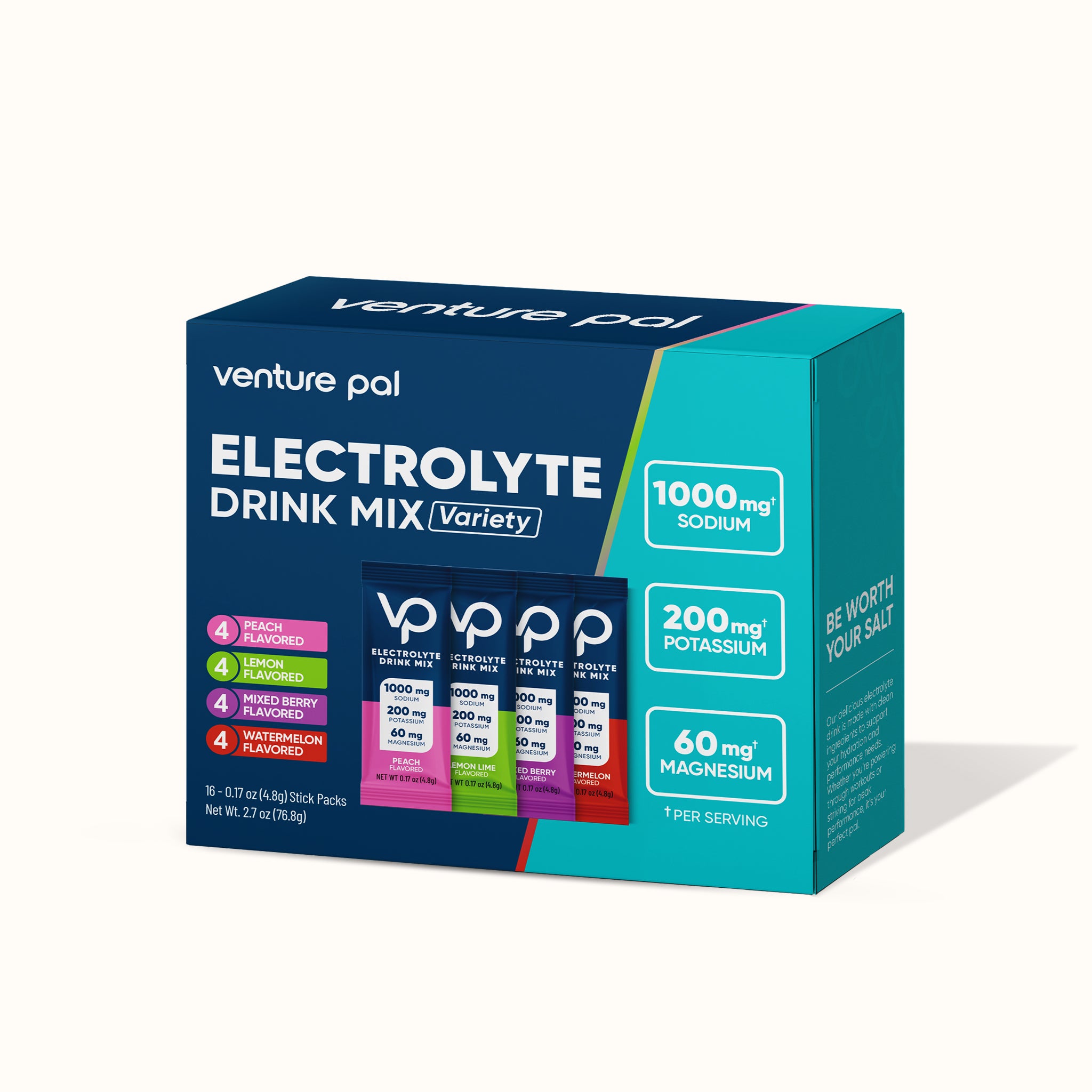 High Sodium Sugar-Free Electrolyte Powder Packets - 16 Sticks