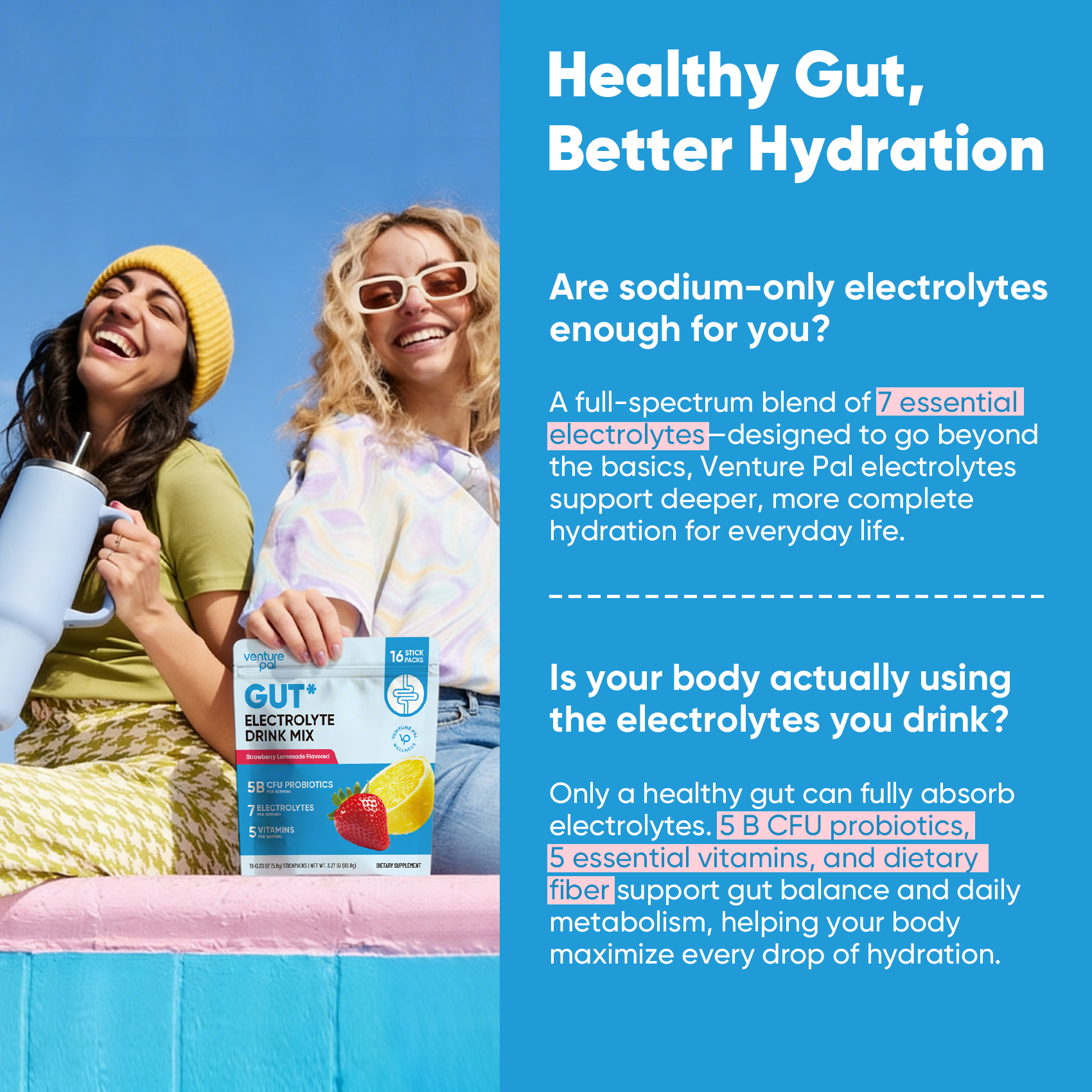 Gut Electrolyte Drink Mix - Strawberry Lemonade