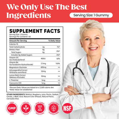 60 Day Supply Magnesium Glycinate Gummies - Strawberry