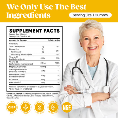60 Day Supply Magnesium Glycinate Gummies - Pineapple