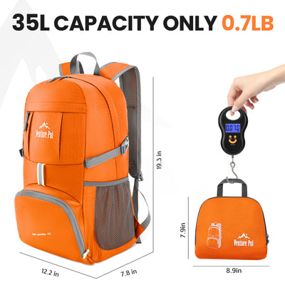 Venture Pal Orange 35L Double-Layer Bottom & Shoulder Straps Sports Backpack