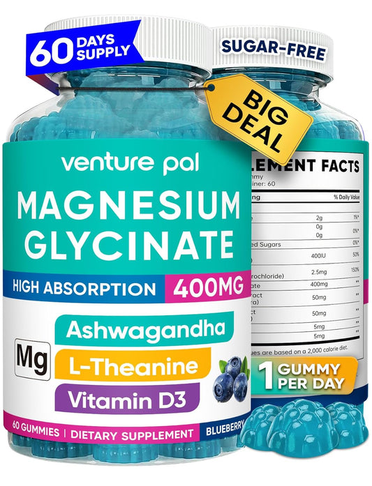 Venture Pal 60 Day Supply Magnesium Glycinate Gummies - Blueberry