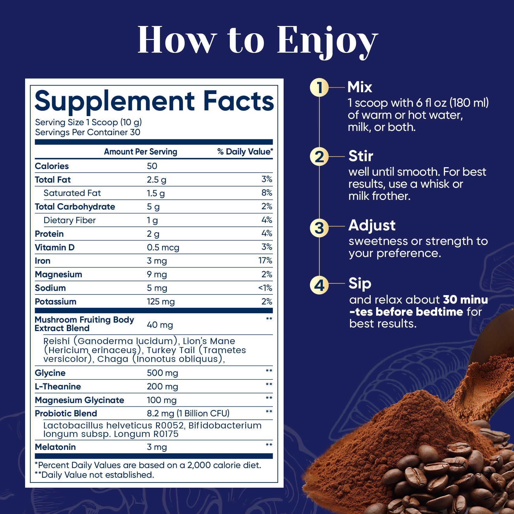 Mushroom Hot Cocoa - 30 servings