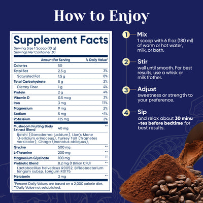 Mushroom Sleep Hot Cocoa - 30 servings