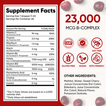 Vitamin B - complex - Cherry - 200 mcg Liquid Drops