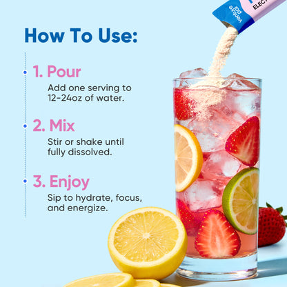 Focus Electrolyte Drink Mix - Strawberry Lemon