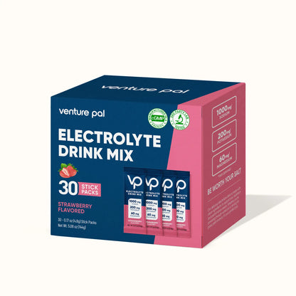 High Sodium Sugar Free Electrolytes Powder Packet -  Strawberry Salt - 30 Sticks