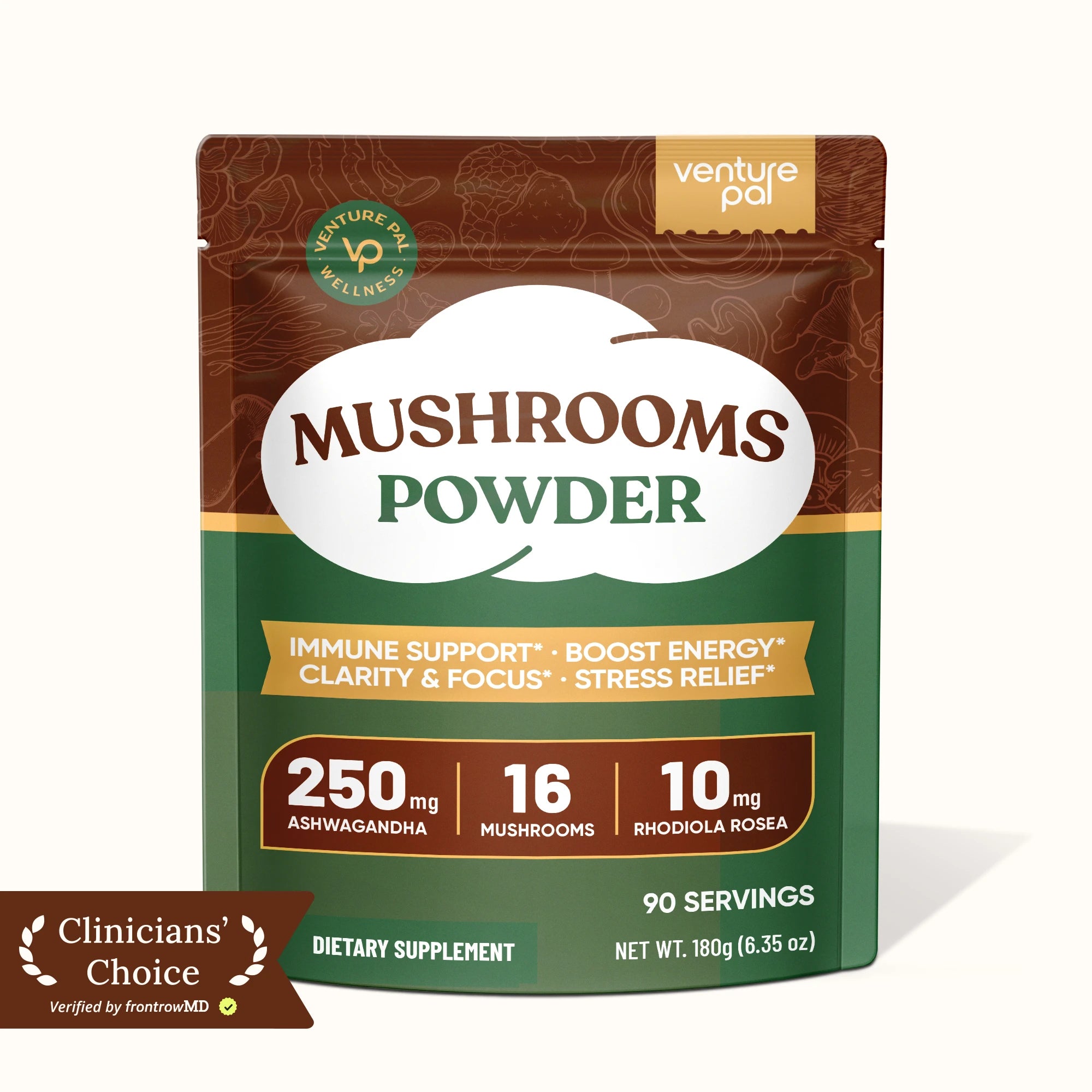 16 Mushroom Adaptogen Powder - 90 Servings