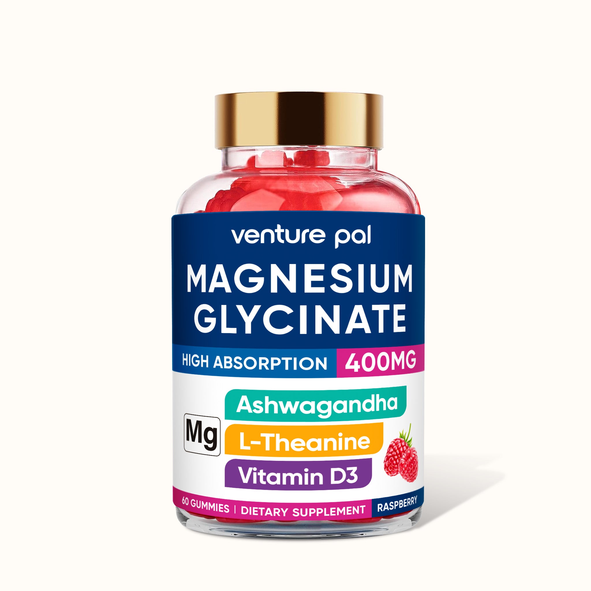 60 Day Supply Magnesium Glycinate Gummies - Raspberry