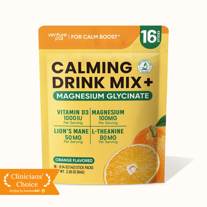 Magnesium Glycinate Powdered Drink Mix - Orange- 16 Sticks
