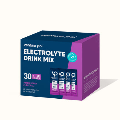 High Sodium Sugar Free Electrolytes Powder Packet -Mixed Berry Salt - 30 Sticks