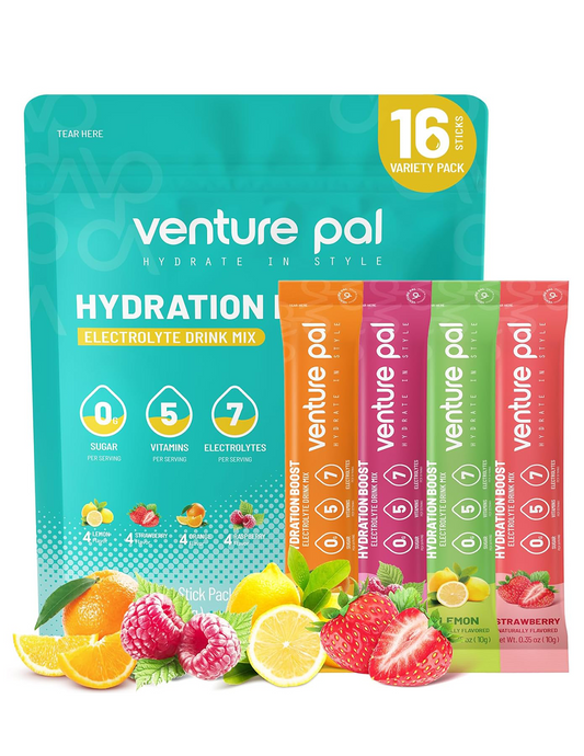 Venture Pal Sugar Free Electrolyte Powder Packets - Variety Pack - 16 Sticks