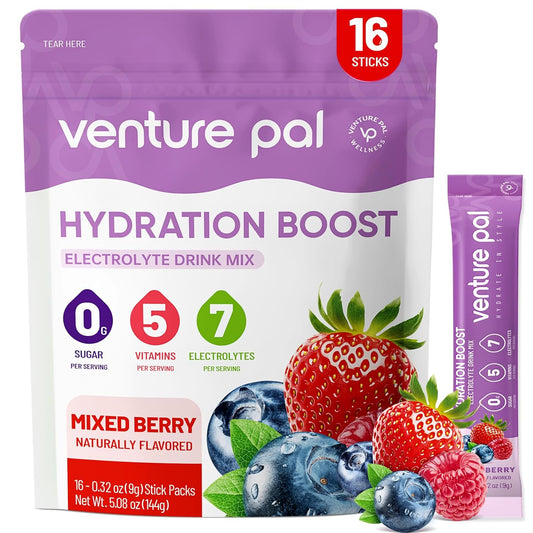 Venture Pal Sugar Free Electrolyte Powder Packets - Mixed Berry - 16 Sticks