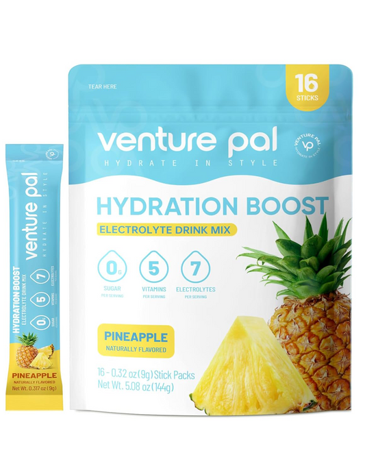 Venture Pal Sugar Free Electrolyte Powder Packets - Pineapple Flavor - 16 Sticks