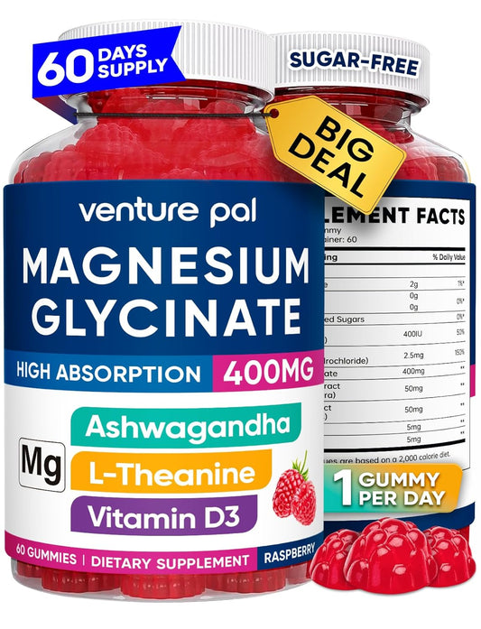 Venture Pal 60 Day Supply Magnesium Glycinate Gummies - Raspberry