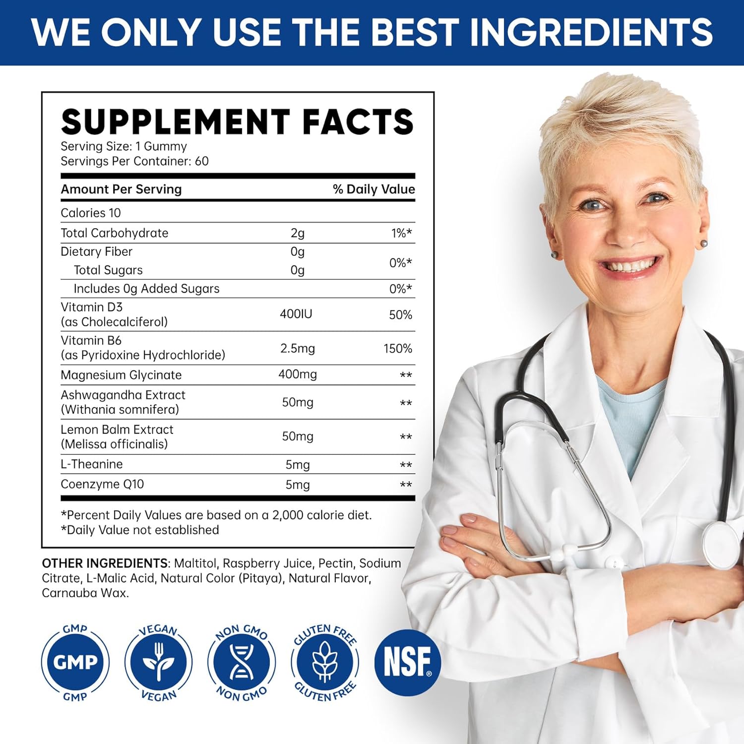 Venture Pal 60 Day Supply Magnesium Glycinate Gummies - Raspberry