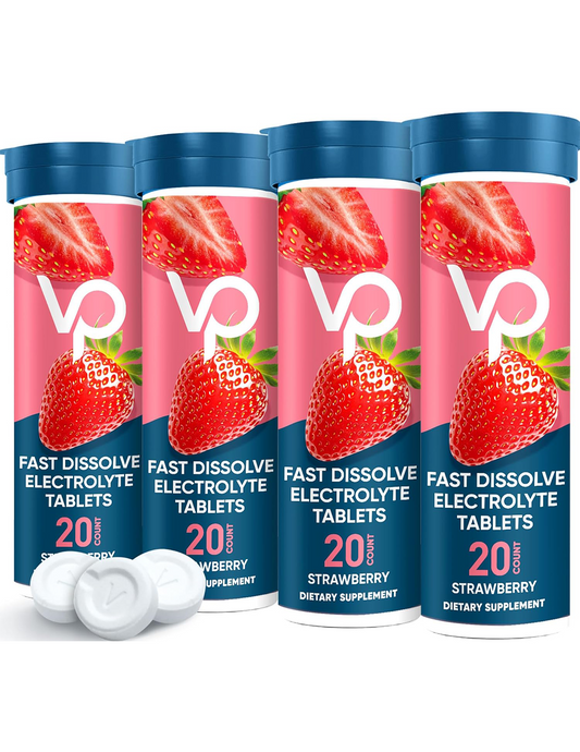 Venture Pal Sugar Free Chewable Fast Dissolve Electrolyte Tablets - 80 Tablets - Strawberry