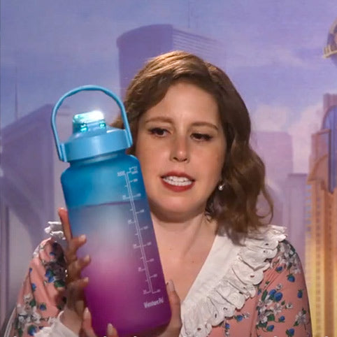 Vanessa Bayer's 64oz Water Jug with Wide Mouth & Secure Lock for Outdoor