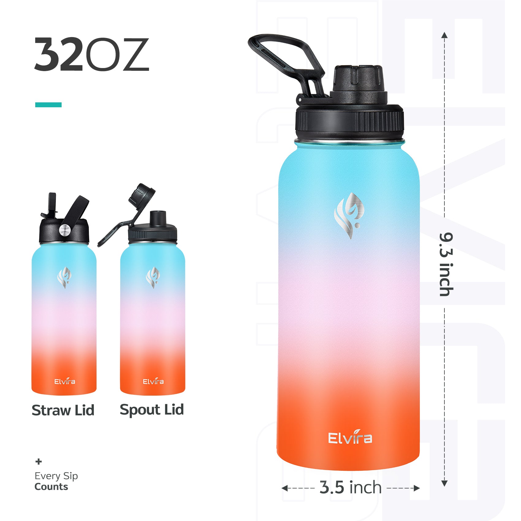 Original Spout Lid For Insulated Stainless Steel Water Bottles