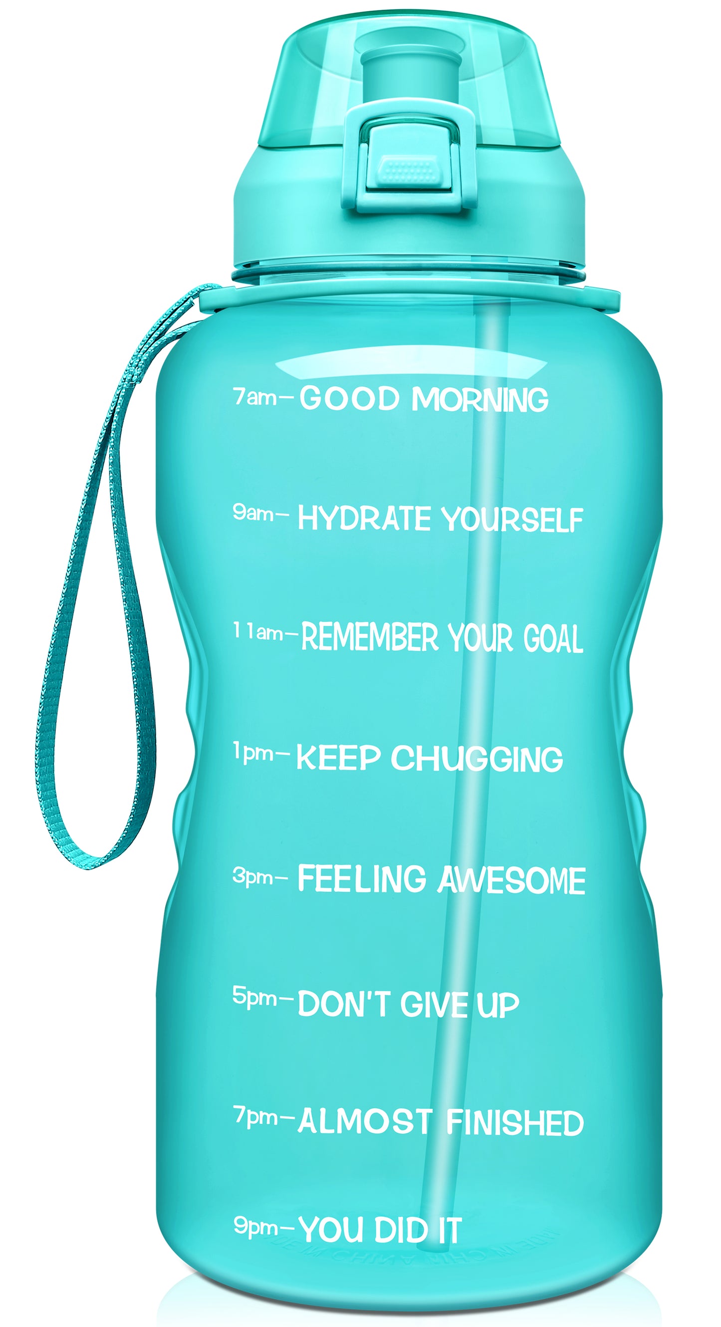 Fidus 128oz Motivational Water Bottle with Time Marker & Straw