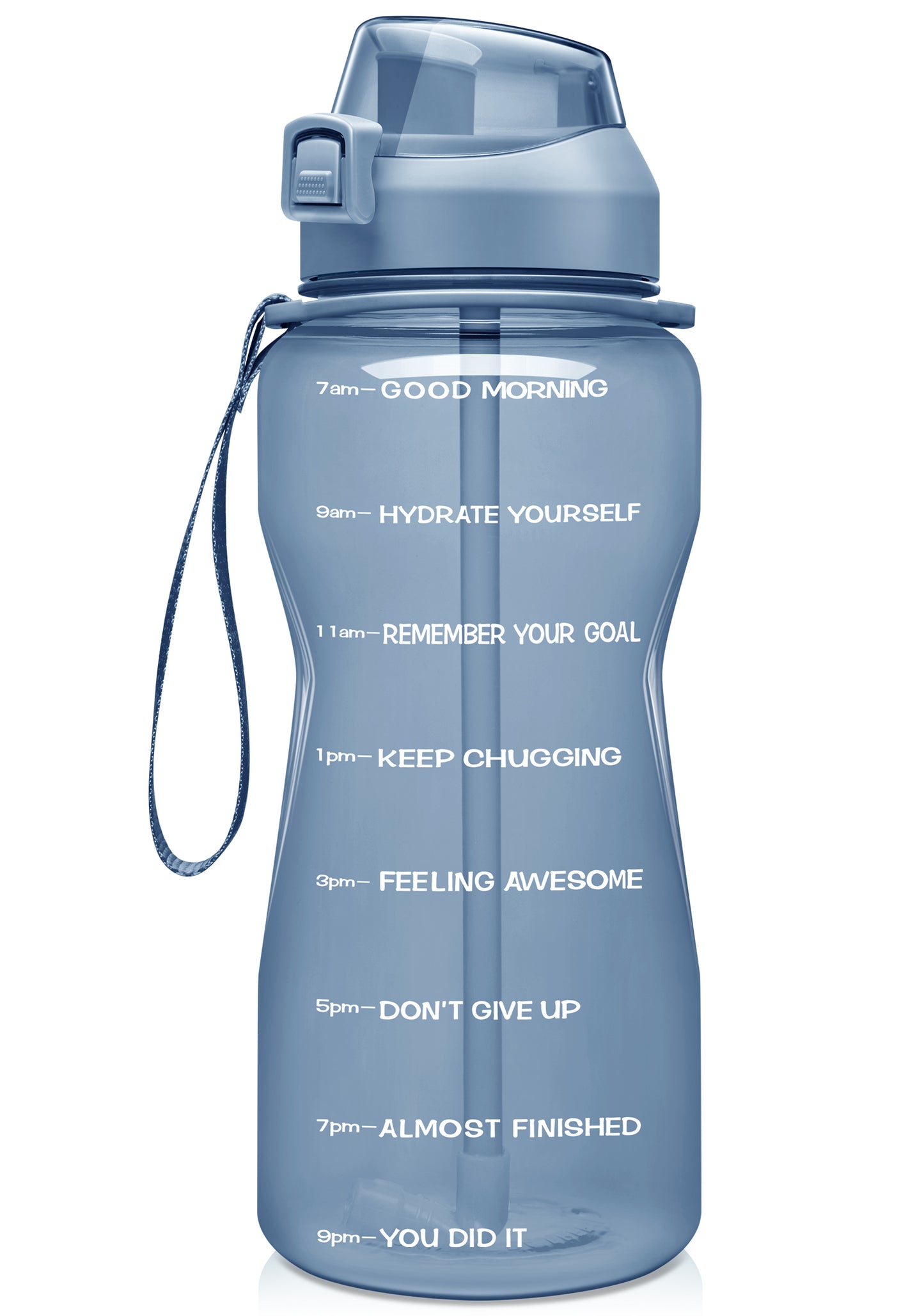 Fidus 64oz Motivational Water Bottle with Time Marker & Straw