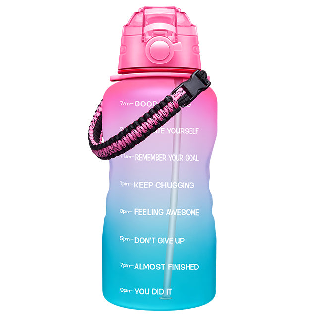 Fidus 128oz Motivational Water Bottle with Paracord Handle & Removable Straw