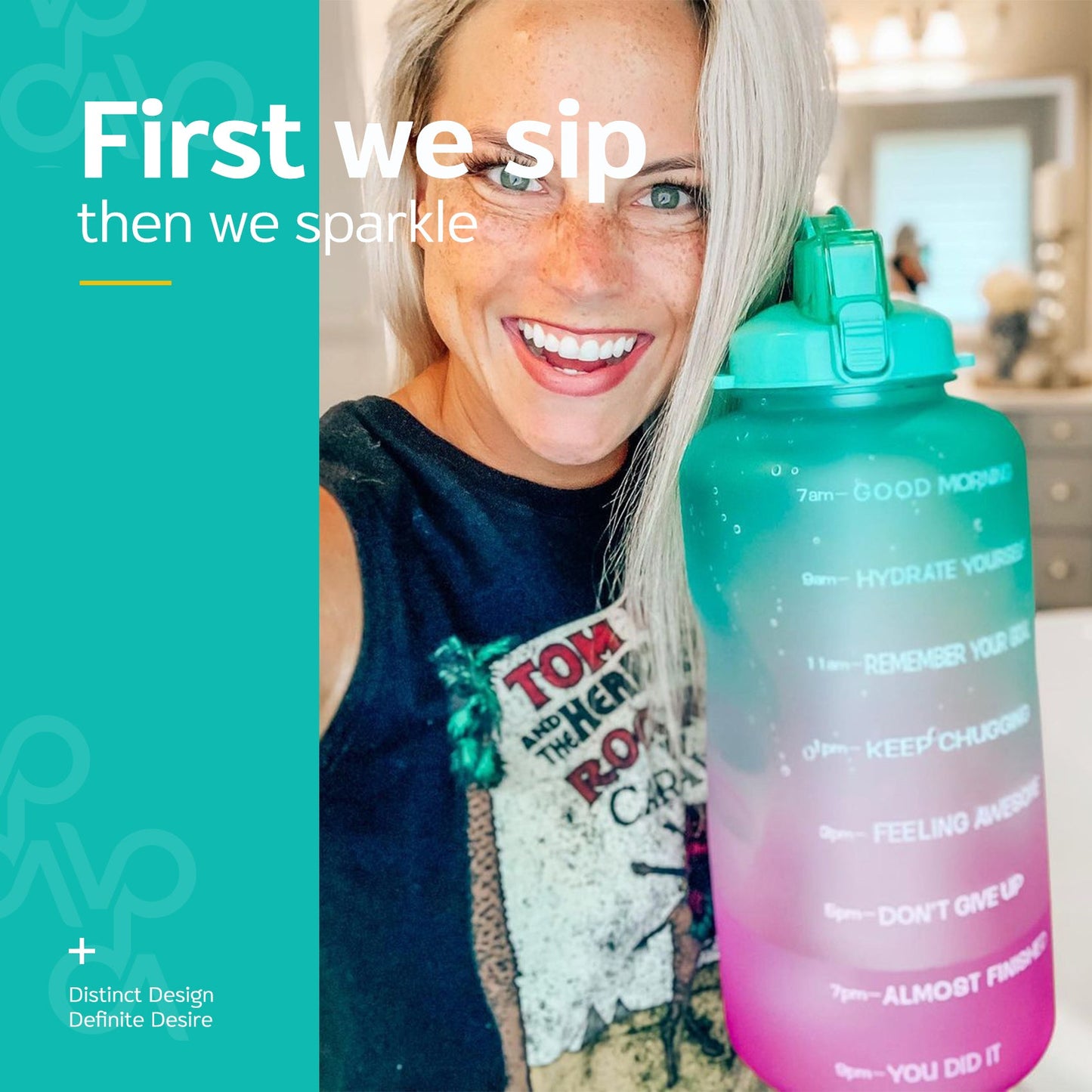 Julianne Hough's Venture Pal 128oz Motivational Water Bottle