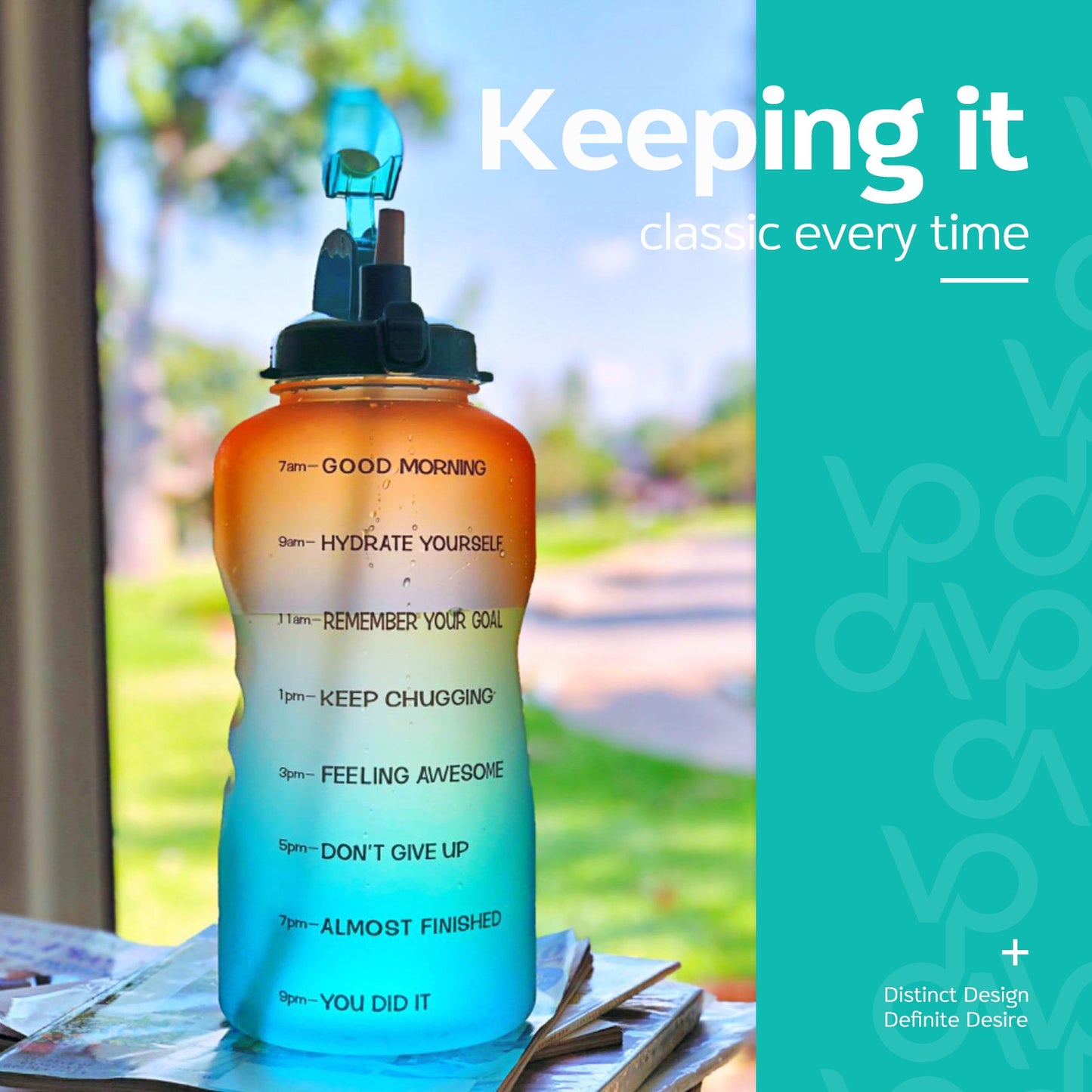 Julianne Hough's Venture Pal 128oz Motivational Water Bottle